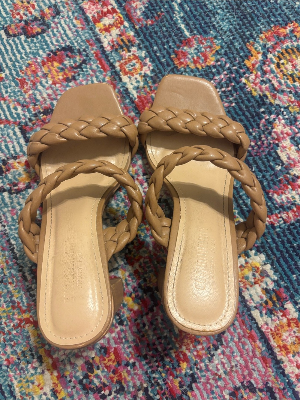 Tan block heels